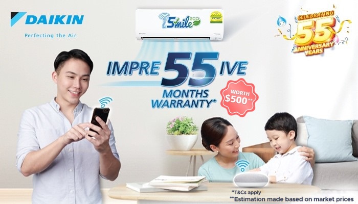 Daikin 55th Anniversary Promotion | 55 Months Warranty